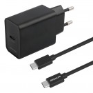 Essentials USB-C Vegglader & USB-C Kabel 20W - Svart thumbnail