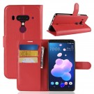 Lommebok deksel for HTC U12+ rød thumbnail