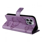 Lommebok deksel til iPhone 16 Pro Max - Lilla Butterfly thumbnail