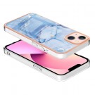 Fashion Premium TPU Deksel til iPhone 15 - Blå Marmor thumbnail