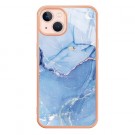 Fashion Premium TPU Deksel til iPhone 15 - Blå Marmor thumbnail