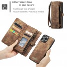 CaseMe 2-i-1 Lommebok deksel iPhone 13 Pro brun thumbnail