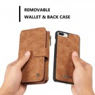 CaseMe 2-i-1 Lommebok deksel iPhone 7 Plus/8 Plus brun thumbnail