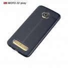 Tech-Flex TPU Deksel med PU-lær mønster Motorola Moto Z2 Play Mørk Blå thumbnail