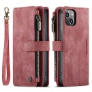 CaseMe retro multifunksjonell Lommebok deksel iPhone 14/13 rød thumbnail