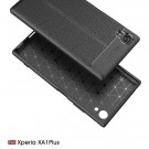 Tech-Flex TPU Deksel med PU-lær mønster Sony Xperia XA1 Plus svart thumbnail