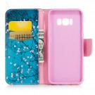 Lommebok deksel til Samsung Galaxy S8 - rosa blomster thumbnail