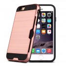 Hybrid TPU + PC Deksel plass til kort iPhone 6/6S Roségull thumbnail