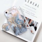 Fashion TPU Deksel med holder iPhone 7/8/SE (2020/2022) - Blå Marmor thumbnail