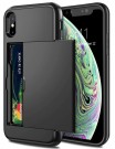 Hybrid TPU + PC Deksel plass til kort iPhone XS Max svart thumbnail