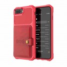 Hybrid TPU + PC Deksel med kortlomme iPhone 7 Plus/8 Plus rød thumbnail