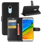 Lommebok deksel for Xiaomi Redmi Note 5/Redmi 5 Plus svart thumbnail
