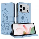 Lommebok deksel til iPhone 17 Pro - Blå Blomster thumbnail