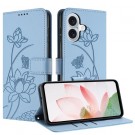 Lommebok deksel til iPhone 17 - Blå Blomster thumbnail