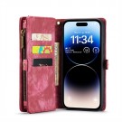 CaseMe 2-i-1 Lommebok deksel iPhone 15 Pro Max rød thumbnail