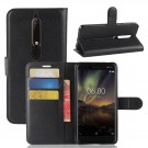 Lommebok deksel for Nokia 6.1 (2018) svart thumbnail