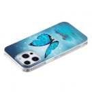 Fashion TPU Deksel for iPhone 16 Pro - Blue Butterfly thumbnail