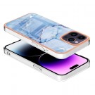 Fashion Premium TPU Deksel til iPhone 15 Pro Max - Blå Marmor thumbnail