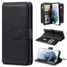 Lommebok-deksel plass til 10 stk kort for Samsung Galaxy S22 Ultra 5G svart thumbnail