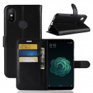 Lommebok deksel for Xiaomi Mi A2 svart thumbnail