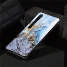 Fashion TPU Deksel for Xiaomi Mi 10/Mi 10 Pro - Blå Marmor thumbnail