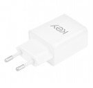 Key Power Delivery Vegglader med USB-A 15W - Hvit thumbnail