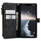 CaseMe retro multifunksjonell Lommebok deksel iPhone 15 Plus svart thumbnail