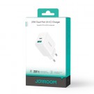 JOYROOM Vegglader USB-C og USB-A hurtiglader 20W - Hvit thumbnail