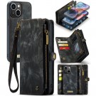 CaseMe 2-i-1 Lommebok deksel iPhone 15 Plus svart thumbnail