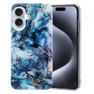 Fashion TPU Deksel for iPhone 16 - blå Marmor thumbnail