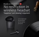 Bluedio In-Ear Wireless Stereo Øreplugger Bluetooth 5.0 - Svart thumbnail