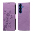 Lommebok deksel for Samsung Galaxy S26 5G - Blomster lilla thumbnail