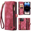 CaseMe 2-i-1 Lommebok deksel iPhone 14 Pro rød thumbnail