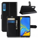 Lommebok deksel for Samsung Galaxy A7 (2018) svart thumbnail