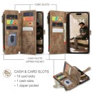 CaseMe multifunksjonell Lommebok deksel iPhone 16 Plus brun thumbnail