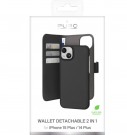 Puro 2-i-1 Magnetisk Lommebok-deksel iPhone 15 Plus svart thumbnail