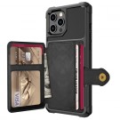 Hybrid TPU + PC Deksel med kortlomme iPhone 12/12 Pro svart thumbnail