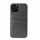 Fierre Shann TPU Deksel med PU-lær plass til kort iPhone 12 Pro Max svart thumbnail