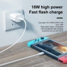 WEKOME Vegglader USB-A & Kabel USB-C hurtiglader 18W - Hvit thumbnail