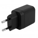 Deltaco Vegglader USB-C PD hurtiglader 20W - Svart thumbnail