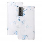Lommebok deksel for Samsung Galaxy S21+ plus 5G hvit marmor thumbnail