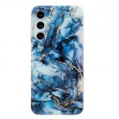Fashion TPU Deksel for Samsung Galaxy S25 5G - Blå Marmor thumbnail