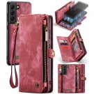 CaseMe 2-i-1 Lommebok deksel Samsung Galaxy S21 5G rød thumbnail