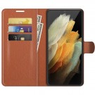 Lommebok deksel for Samsung Galaxy S22 Ultra 5G brun thumbnail