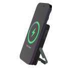 Deltaco magnetisk trådløs powerbank med stativ 5000mAh - Svart thumbnail