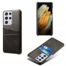 Tech-Flex TPU Deksel med PU-lær plass til kort Galaxy S21 Ultra 5G svart thumbnail