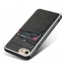 Tech-Flex TPU Deksel med PU-lær plass til kort iPhone 6/6S svart thumbnail