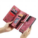CaseMe 2-i-1 Lommebok deksel Samsung Galaxy S23+ plus 5G rød thumbnail