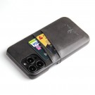 Fierre Shann TPU Deksel med PU-lær plass til kort iPhone 14 Pro Max svart thumbnail