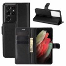 Lommebok deksel for Samsung Galaxy S21 Ultra 5G svart thumbnail